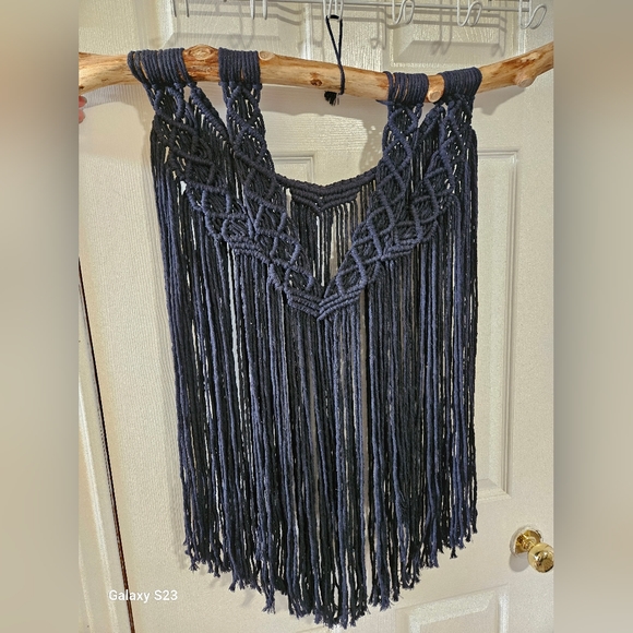 Large Navy Macrame Wall Hanging - Picture 1 of 1